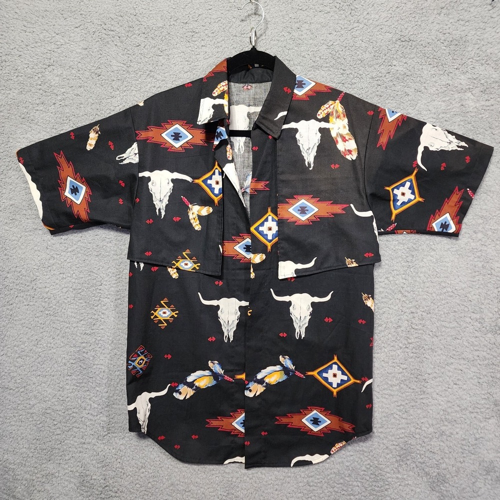 Western‎ Brush Popper Style Shirt Homemade Cowboy Steer Head